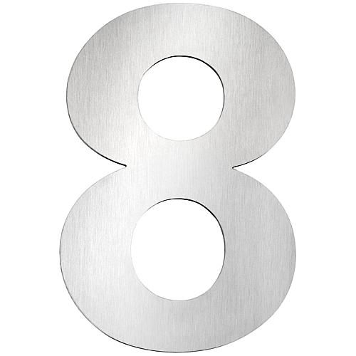 House number plate large, stainless steel Standard 9