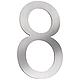 House number plate small, stainless steel Standard 9