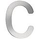 House number plate small "c", stainless steel
