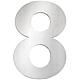 House number plate large, stainless steel Standard 9