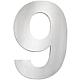 House number plate large, stainless steel Standard 10