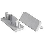 BB end cap set for BB add-on flat profile 53380, silver