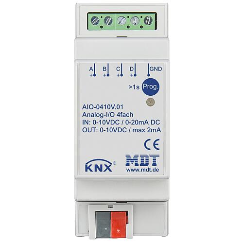 Module analogique I/O 4x, 2TE, REG, 0-10 V, entrée/sortie commutable