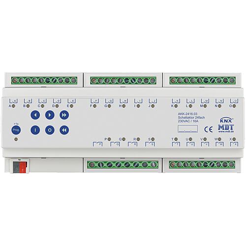 Rail-mounted switching actuator, 24-way, 12 DU, REG, 16 A, 230 V AC, compact, 70 µF, 10 EB