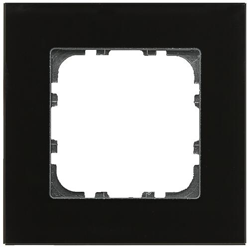 Glass frame for 1x button for 55 mm programmes, black