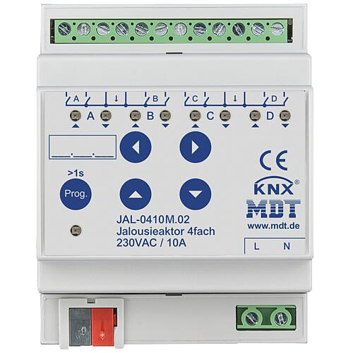 Blind actuator, rail-mounted, with travel time measurement, 10 A, 230 V AC, REG Standard 1