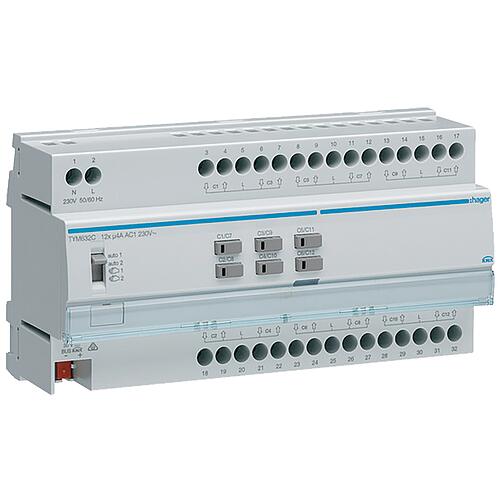 Actionneur de volets roulants/stores Hager 12x 230V KNX REG TYM632C Standard 1