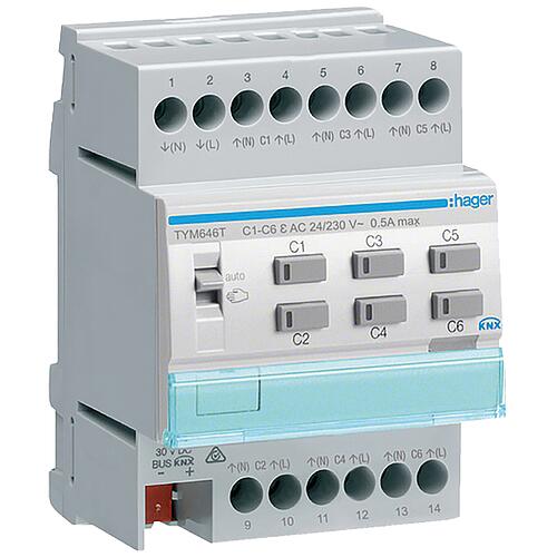 Hager Actionneur de chauffage 6x 24/230V KNX REG TYM646T