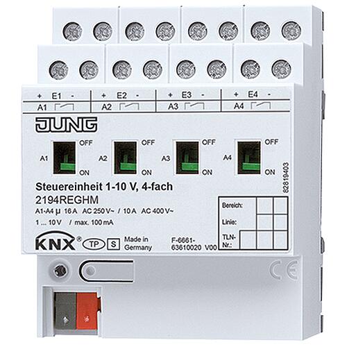 Jung control unit 1-10V 4-way KNX REG 2194REGHM Standard 1