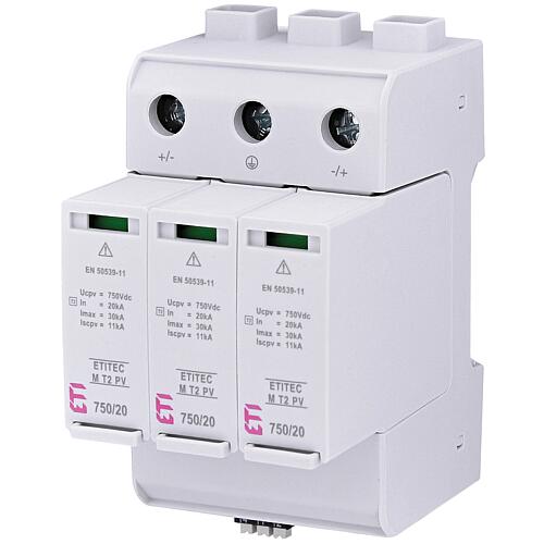 ETI Surge arrester for PV, ETITEC M T2 PV 1500/20 Y RC, REG