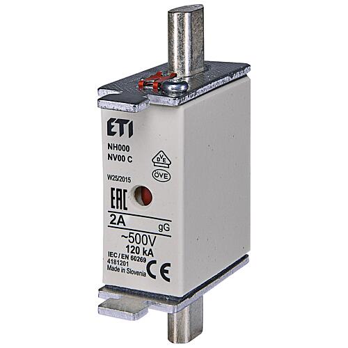 ETI NH fuse NH000 gG 2A/500V, PU 3