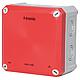 FR junction box 110x110x67 mm, knock-out openings IP66, PS, grey/red, safety lightg.