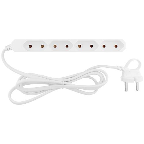 Euro socket strip 4-way white 3 m connection cable