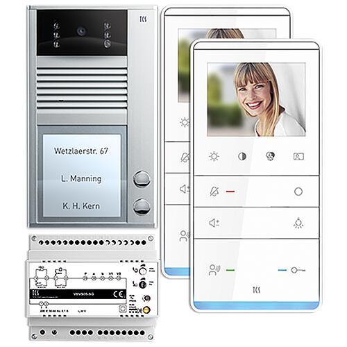 TCS video door intercom set, VIDEO:PACK, AVC110xx, IVW5111, for 1-3 residential units Standard 2