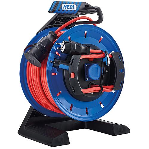 Generation 7 Champion all-plastic appliance cable reel with slip ring (fixed socket outlet insert) 40 m 1x230V Schuko