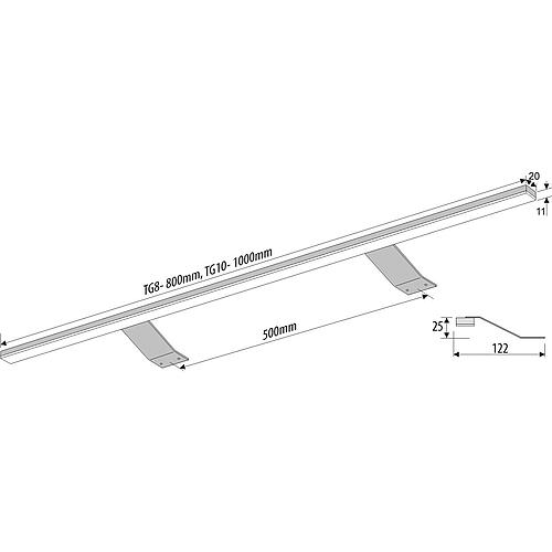 Furniture light 1000, LED 11.12 W, 116 LED aluminium, 1 m supply cable