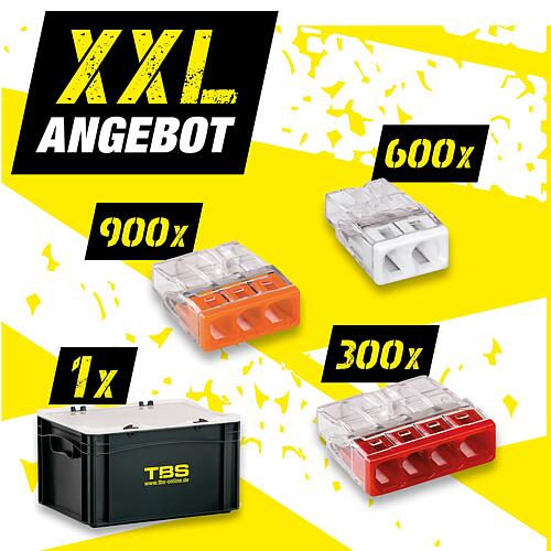 Offre XXL Bornes de connexion enfichables + Mallette de transport TBS, 1801-pièces Standard 1