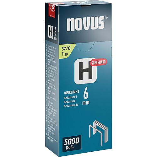 Fine wire staple Novus type H 37/6 galvanised, super hard Standard 1