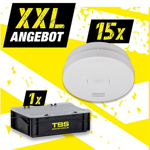 XXL offer smoke detector RM L 3100 + free TBS transport box, 16 pieces Standard 1