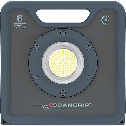 Battery LED working lights scangrip® NOVA 6 C+R for LIFE, construction spotlight, 18 V with 3.2 Ah Standard 1