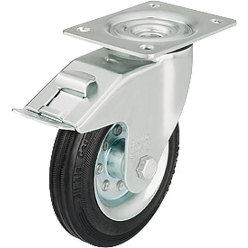 Swivel castors with “stop-fix” brake/ LE-VE screw-on plate Standard 1