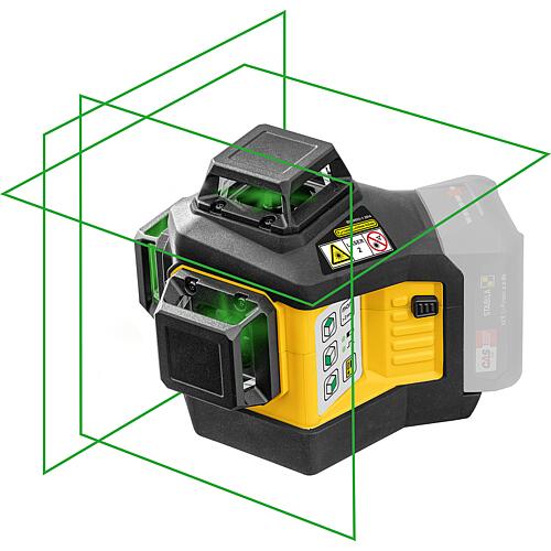 Laser lignes croisées STABILA 12V LAX 600 G, autonivelant, 3x 360°, lignes laser vertes, sans batterie ni chargeur