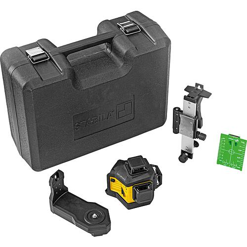 Cordless cross line laser STABILA 12V LAX 600 G, self-levelling, 3 x 360° green laser lines, without battery and charger