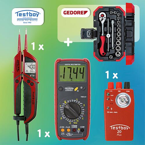 Testboy® Measuring devices promotional package with free socket spanner set