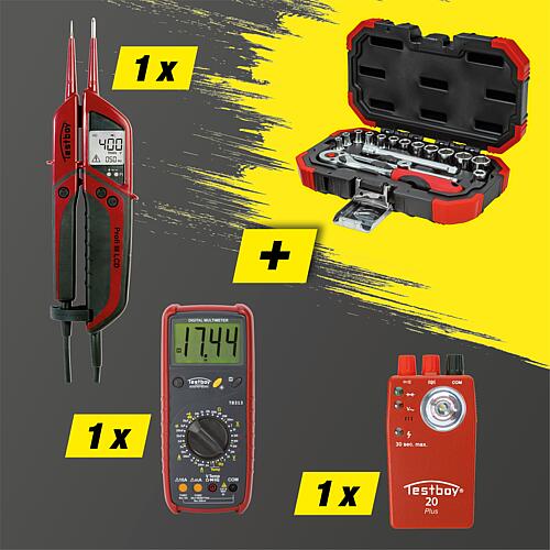 Promotional package Measuring devices + free GEDORE Socket wrench set 1/4", 16-piece Webshop nur TBS DE 1