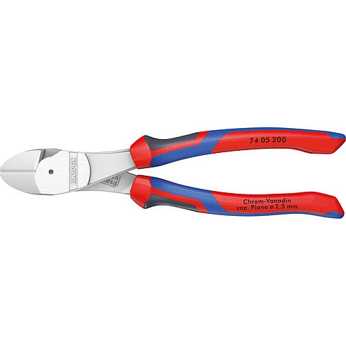 Power side cutters KNIPEX® chrome-plated with multi-component handle, length (mm): 180