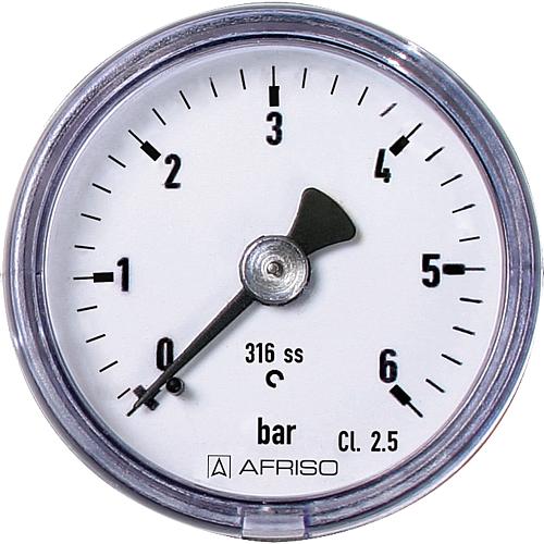 Bourdon tube pressure gauge ø 40 mm, DN 6 (1/8") axial
