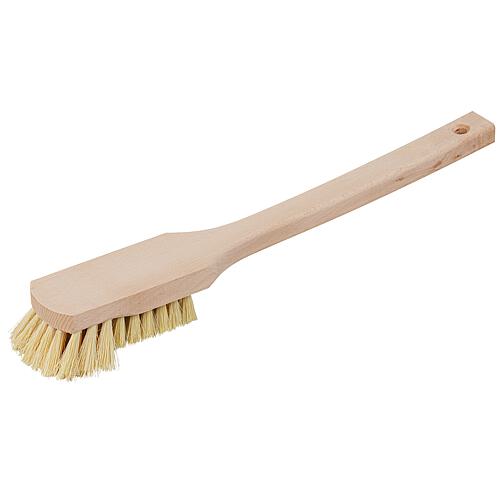 Brosse à manche, bois, longue, plate, fibre