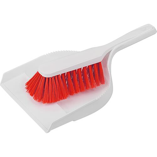 Hygiene sweeping set, white plastic, red trim