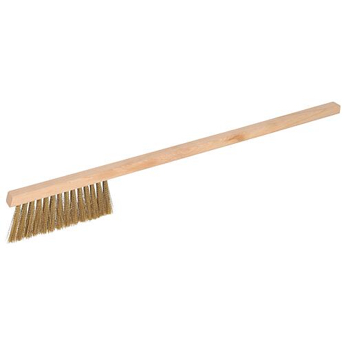 Brass cleaning brush, wood, 52 cm, long bristles, narrow, 2-row