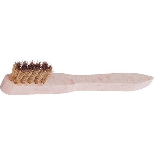 Wire brush brass wire bristles - waved, 3 rows on wooden handle 150mm