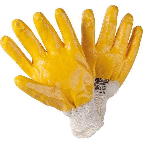 Work glove nitrile yellow,cotton inner jersey size:XL 1 pair