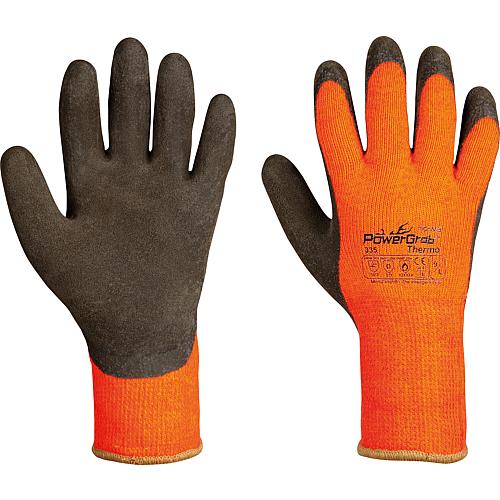 Coarse knit glove, pair Power Grap Thermo, orange/yellow acrylic/cotton, size L