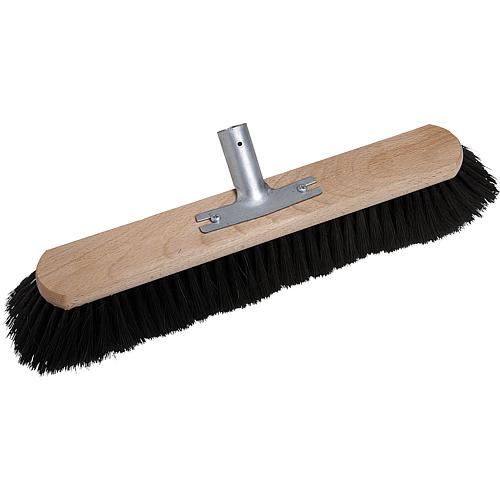 8-row hall broom 40 cm wood with metal holder Hair mixture