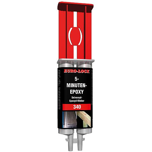 5-Minuten-Epoxy Kleber EURO-LOCK LOS 340 Doppelspritze 24ml + Adapter + Mischdüse