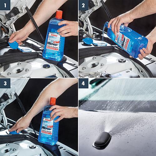 Winter Windscreen Cleaner SONAX AntiFrost + ClearSight ready for use up to -20°C Citrus Anwendung 6