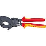 Cable cutter with ratchet principle, 2 gear sprocket drive