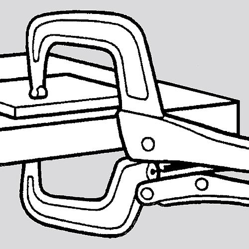 Welding gripping pliers, clamping range: square 90 mm Anwendung 1