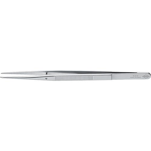  Precision tweezers, with guide pin, pointed shape, dazzle-free matt