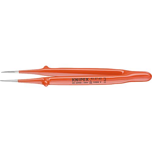 Precision tweezers, insulated 1000 V, straight shape