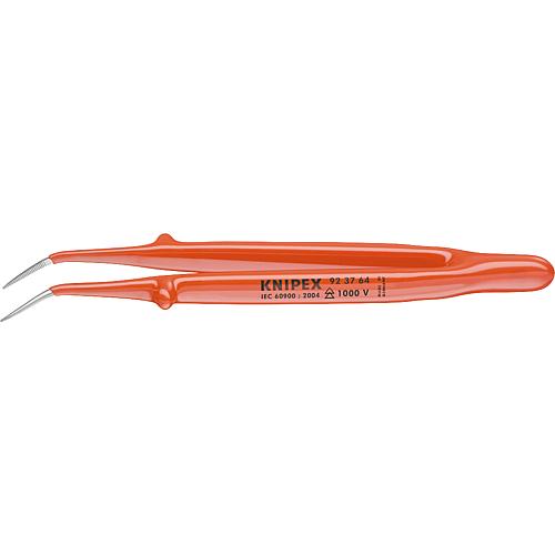 Precision tweezers, insulated 1000 V, angled points