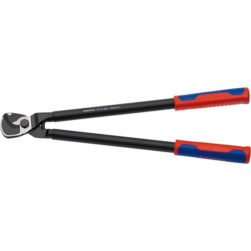 Polished cable shears with plastic handles Length 500 mm