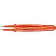 Precision tweezers, insulated, 1000 V, straight shape, length: 145 mm