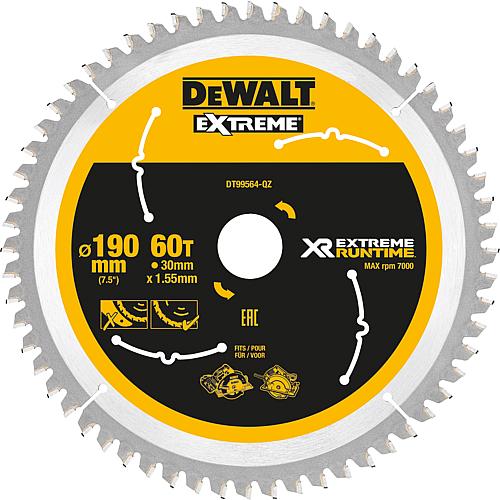 Circular saw blade Dewalt, DT99564 XR Extreme Runtime 60Z 190/30mm for handheld circular saw