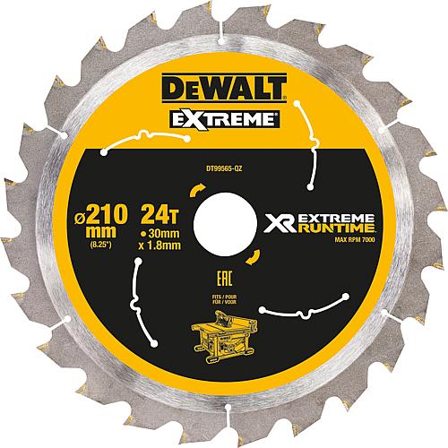 Circular saw blade DeWalt, XR Extreme Runtime, ø 210 x 30 mm Standard 1