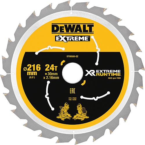 Circular saw blade DeWalt, XR Extreme Runtime, ø 216 x 30 mm Standard 1